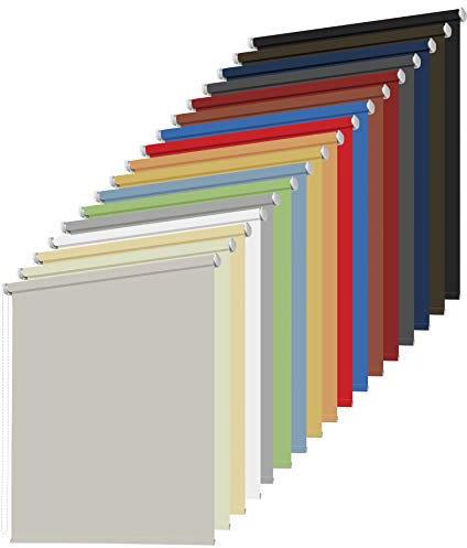 Kettenzugrollo Seitenzugrollo Fenster Tür Rollo Breite 60 bis 240 cm Länge 175 und 230 cm Stoff Vorhang Sichtschutz Sonnenschutz blickdicht lichtdurchlässig 16 Farben Blendschutz (120 x 175 cm)