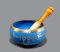 eSplanade - 5 pulgadas - Instrumento de oración budista tibetana del cuenco con canto | OM Bell | OM Bowl | Tazón de meditación | Terapia musical (azul)