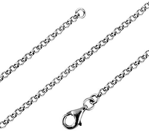 Avesano Erbskette Damen 925 Silber 2,2 mm Rolo Kette „Made in Italy“ - Sterling Silber Halskette ohne Anhänger - Silberkette 90 cm - Geschenkidee für Frauen 101012-090