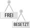 Hängeschild Frei/Besetzt 175 x 65 mm Wendeschild aus Aluminium beidseitig weiss lackiert plus Saugnapfhaken 31202-WS