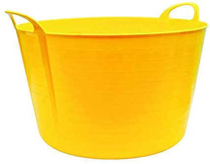 Srendi® 75L Liter Yellow Heavy Duty Large Flexi Tub Garden Home Flexible Plastic Storage Container Bucket Flex Tub- MADE IN UK