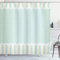 ABAKUHAUS Shabby Chic Duschvorhang, Ornamente und Punkte, Stoffliches Gewebe Badezimmerdekorationsset mit Haken, 175 x 240 cm, Almond Grüne Creme Weiß