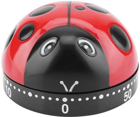 Jeffergarden Küchenuhr Kitchen Timer Ladybug 60 Minuten Timer Cooking Timer Ladybug Countdown Timer Mechanische Aufziehuhr Kitchen Cooking Timer for Cooking, Studying, Baking