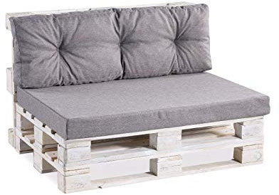 Gutekissen® Palettenkissen Palettenauflagen PPF (Set 120x80+120x40, Grau)