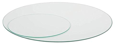 Elisando Glasplatte Rund Tischplatte Klarglas Kreis 4mm stark Ø 46 cm Durchmesser Scheibe aus Glas für Küchentisch Schreibtisch Gartentisch Stehtisch Sofatisch Glasscheibe Tisch 4mm-klarglas-46cm