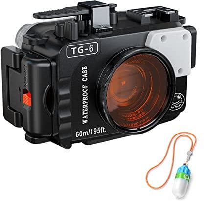 Sea frogs for Olympus TG-6 195FT/60M Underwater Camera Waterproof Diving housing (Housing + Red Filter)