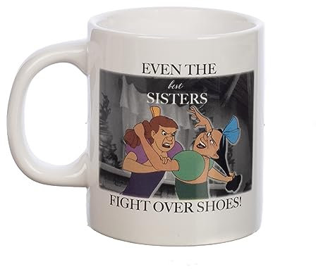 Disney Cenicienta Meme Sisters Fight - Taza de cerámica de 473 ml