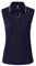 AjezMax Damen Ärmelloses Poloshirt Einfarbig Polohemd Tennis Golf Bowling Polo Shirt Sleeveless Fitness Sport Top Blau Large