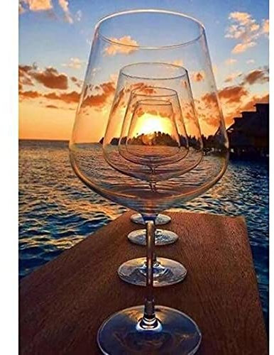 DIY 5D Diamond Painting Kits for Adults and Kids Wine Glass Large Size Full Drill Diamond Embroidery Painting Mosaic Images by Number Kits Gift for Home Wall Decor Picture 80x220cm