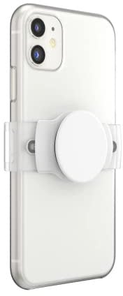 PopSockets: PopGrip Slide Stretch Non-Adhesive Phone Stand & Grip with Square Edges and a Swappable Top - Compatible with Most Phones - Stretch White