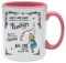 Alice in Wonderland Have I Gone Mad Birthday Gift Secret Santa Bonkers Hearts Coffee Tea Mug Unique Inside Coloured Ceramic Mug. (Pink Inside Coloured and Handle)
