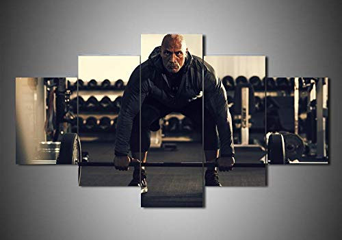 104Tdfc Modernes Bild 5 teilig Bilder Puzzle Dwayne Johnson 3D Bilder Abstrakt 5 Teilig Wandbild 200x100cm Leinwandbild 5 TLG Kunstdruck Wandbilder Poster Wanddekoration