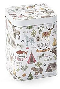 Cha Cult NEu teemando® Dose Woodland, 100 g eckig, Stülpdeckel, matt, geprägt 10 x 7,3 x 7,3 cm