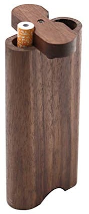 TBEONE Wooden Swivel Cap Wood Dugout Pipe Smoking Accessories, Great Storage Organizer Wood Pipe Wooden Cigarette Case
