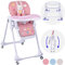 Daliya® SITONMI 3in1 Kinderhochstuhl - Babyliege Kinderstuhl Babystuhl Hochstuhl mit 4 Räder - Korb - Neugeborenen Einlage 7 Fach Höhenverstellbar (Rosa)
