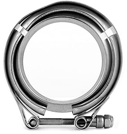 2PCS Universal Stainless Steel Exhaust V Band Clamp, 2.75 Inch Turbo Exhaust Down Pipe Stainless Steel V-Band Clamp for Cars Motorcycles
