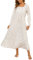 Women's Knit Floral Long Sleeve Cotton Nightgown Button Front Long House Dress with Pokcets (Vintage Rose, S)