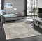 the carpet Sierra moderner Hochwertiger dichter Kurzflor Wohnzimmer Schlafzimmer Teppich, Beeindruckende Glänze, Oriental, Silber Grau, 80 x 150 cm