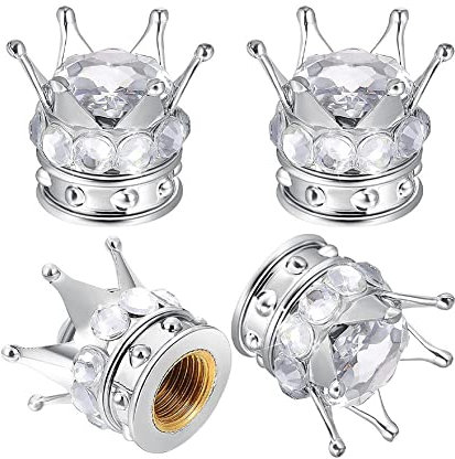 Stakee 4pcs Autoradventilkappe Kronen Reifen Ventilkappe Autoradstaubkappen Universal Reifenkappe Autoradzubehör