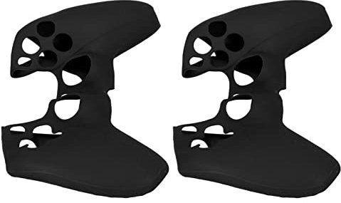 2Pcs Controller Skin Grip Cover, Case Cover für Soft Verhindert das Verrutschen Staubdichter Silikonschutz Rubber Case Protector Case für Controller (Schwarz)