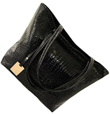 HAPINARY 1Stück Große Schwarze Damen Umhängetasche Tote Bag Modische Einkaufstasche für Schule und Arbeit Geräumige Handtasche für Frauen für Täglichen Gebrauch
