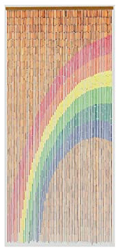 Morel Rideau de Porte Bâtonnets de Bambou Peints - Dessin Arc-en-Ciel - 90 x 200 cm