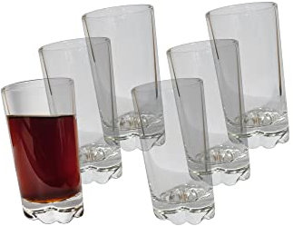 Provance 6 x Pisa Schnapsgläser Shotglas Stamper Schräge Gläser 50ml Tequila Schnaps Korn Grappa Vodka Likörglas Party Kurze Wellenboden Spülmaschinengeeignet