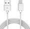 USB C Type C 3 Metre Silver Braided Fast Charging USB Battery Charger Cable for Motorola Moto E7i Power Smartphone