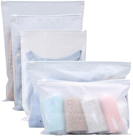 30 Stück Zip Beutel Wiederverwendbar für Reisetasche,Wasserdichte Gefrostetem Plastiktüte,Ziplock Taschen für Kleidung,Unterwäsche Aufbewahrungsbeutel,Zip Beutel Reise für Schuhe und Andere Zubehör