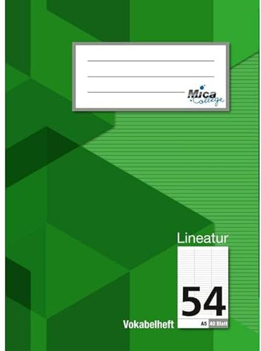 Vokabelheft A5 - Lineatur 54-3 Spalten - 40 Blatt
