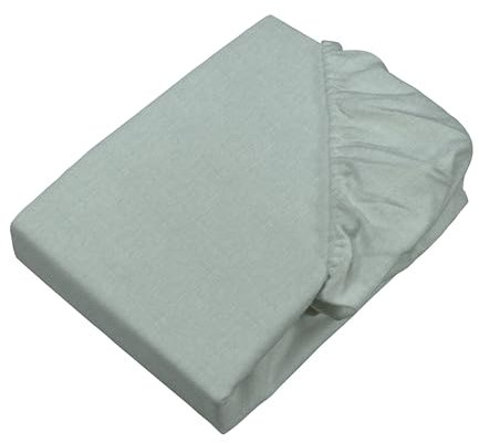 SETEX Feinbiber Spannbettlaken Melange, 180 x 200 cm großes Spannbetttuch, 90% Baumwolle/10% Polyester, Bettlaken in Salbei