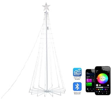 Indoor LED Weihnachtsbaum 265 Lichter warm-weiß mit Timer App-Steuerung Ikamiut