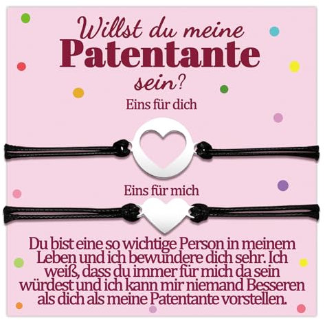 Willst Du Meine Patentante Sein Geschenke Patentante Fragen Armband Ideen Möchtest Werden Armbänder Geschenk von Patentochter Patensohn Taufpatin Geschenkidee Herz Silber Schmuck Damen Frauen