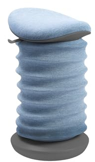 TOPSTAR Sitness 4D Dynamischer Sitzhocker Grau hellblau | Made in Germany | Ergonomisch | Bürohocker, Rollhocker | höhenverstellbar | Geprüfte Sicherheit nach GS-Intertek