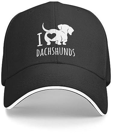 Baseballmützen für Männer und Frauen Benutzerdefinierte I Love Dackel Baseball Cap Hip Hop Damen Herren verstellbar Dachs Sa ge Wiener Hund Papa Hut Sommer Outdoor Casual Hut Geschenk