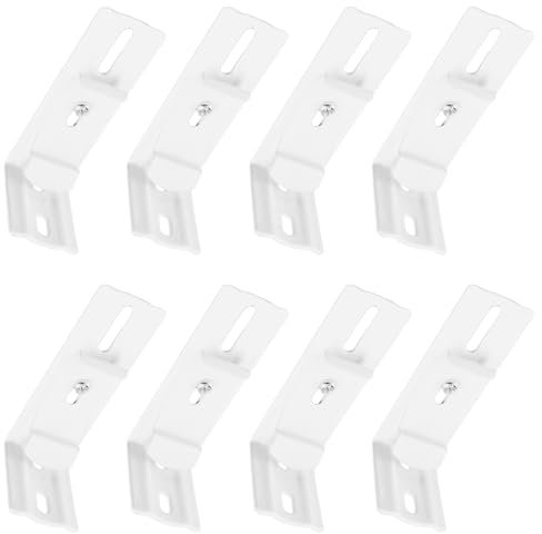 UFURMATE Lot de 8 supports de store vertical en métal en forme de L de 7,6 cm de long, blanc, installation sans outil