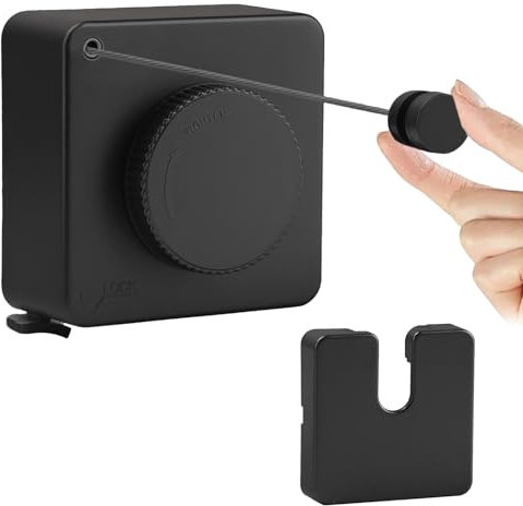 GAESHOW Tendedero Retractable, Cuerda de Lavandería Extensible de 4.8m, Línea de Lavandería Montada en la Pared para Interiores, Exteriores, Balcón (Negro)