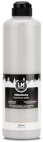 LM Peinture Meuble 500 ml - Gris Clair - | Peinture Meuble Cuisine Sans Ponçage | Haute Couvrance pour Intérieur et Extérieur | Faible Odeur et Écologique