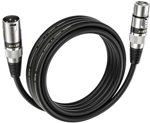 EBXYA Cable XLR para micrófono, 3 m, simétrico macho a hembra, XLR Patch Cable para sistema PA, grabadora de estudio, amplificador, mezclador