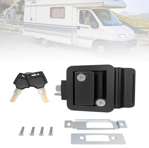 Wohnmobilschlösser, Wohnmobil-Türschloss,RV Paletten-Eingangstürschloss,Wohnmobil-Wohnwagen-Eingangstürschloss mit Paddelverriegelung, Sicherheitsriegelschloss für Wohnmobil, Wohnmobil, Eingangstür