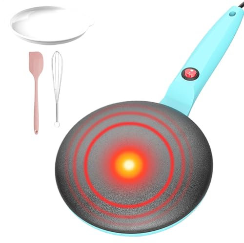 Crepper, Crepe Elettrico - Macchina per pancake portatile | Crepiera istantanea da 7,8 pollici, riscaldante, padella per frittelle elettrica, controllo automatico della temperatura, apparecchio per la