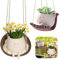 Pot de Fleur, Lot de 2 Pots de Fleurs Balançoire avec Balançoire Pot Plante Intérieur avec Trou de Drainage Fleurs en Résine Pots Plants Suspendus Mignon Pot de Plants pour Décoration de Jardin