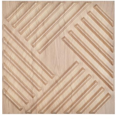 VEVOR Panneaux Muraux 3D, Lot de 12, Panneau Mural Décoratif PVC Moderne Minimaliste, 50x50 cm, Couverture 2,97 m², Déco Intérieure pour Plafond, Chambre, Salon, Salle de Jeux, Couleur Bois Clair