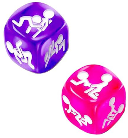 EIROVYA Würfelspiel-Set, Sexstellungen für Paare, Erotikwürfel Sexstellungen Lehrbuch für Paare, Würfelspiel Humorspiel Paar Partyspiele Schlafzimmer Geschenk für Paar Erwachsene Sex Liebhaber,2 Stück