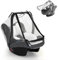 Jortmrd Universal Regenschutz für Babyschale | Transparentes Regenverdeck mit Rolltor, Tragegriff-Zugang & Belüftungssystem, Schutzklappe PVC-Frei | für Maxi-Cosi, Cybex, Römer, Hauck Babyautositze
