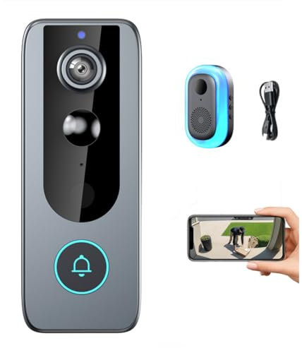 GuardianBell Pro – Smart WiFi Doorbell & Security Cam in One with Two-Way Audio,Waterproof Wireless HD View Video DoorBell Camera,Night Vision and Cloud Storage,Human Detection and Instant Alerts