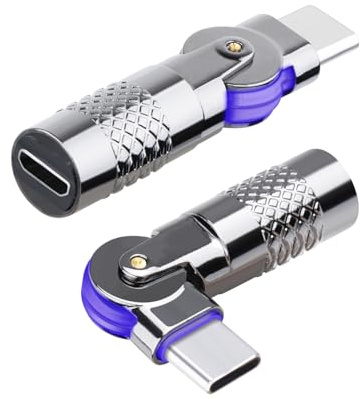 GELRHONR Drehbarer USB C auf Micro USB Adapter,180 Grad frei drehbarer Micro USB Buchse auf Typ C Stecker Konverteranschluss für Kamera, Maus, Telefone, Tablets und mehr, 2Pack