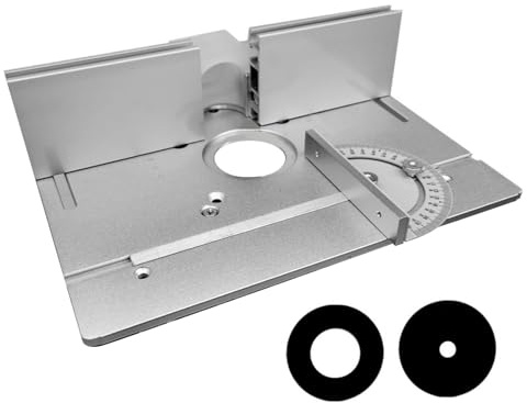 Gearwell Frästisch-Einsatzplatte, Fräsplatte aus Aluminiumlegierung, Holzbearbeitungs-Fräsplatten-Set, 3-teilige Oberfräsen-Klappplatte, Trägerplatte, Schiebestock für Holzfräse