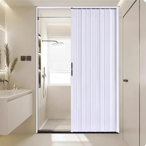 Artiz Falttür Aus Aluminiumlegierung Innen-Schiebe-Falttür Mit Schloss Individuell Anpassbarer Raumteiler Für Türöffnungen, Schlafzimmer, Keller, Garage Platzsparend(28x80in/71x203cm)