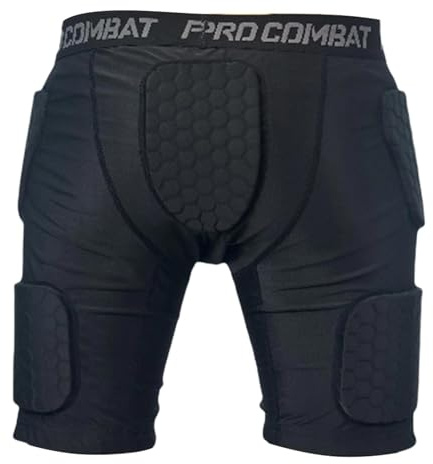 MotiveTech Pantalones Cortos de Fútbol Protectores con Muslos Acolchados para Protección contra Impactos Y Refuerzo de EVA, S